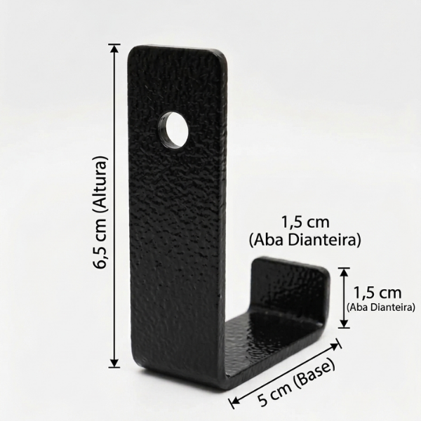 Kit 5 Ganchos de Parede Reforçados em Aço