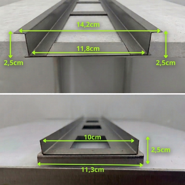 Ralo Linear Oculto Inox 100cm Canaleta Invisível Para Piscina