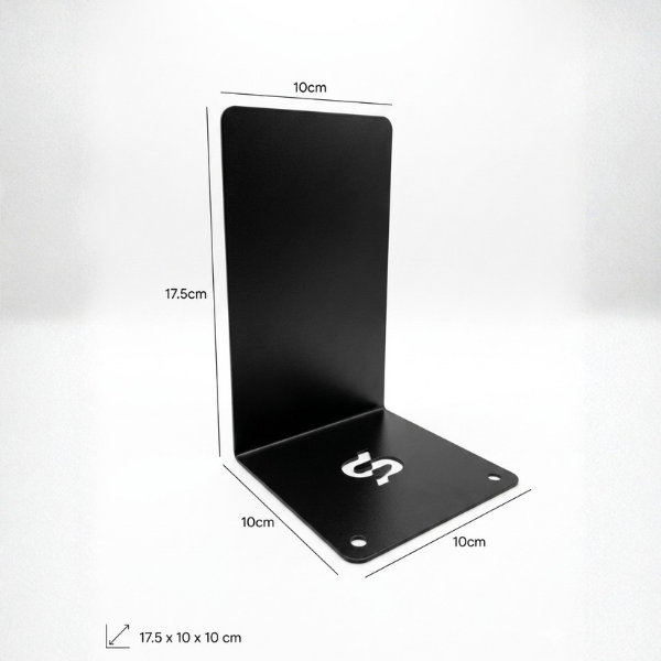 Bibliocanto Em L Suporte Livro Apoio Lateral Cor Preto 1 Par