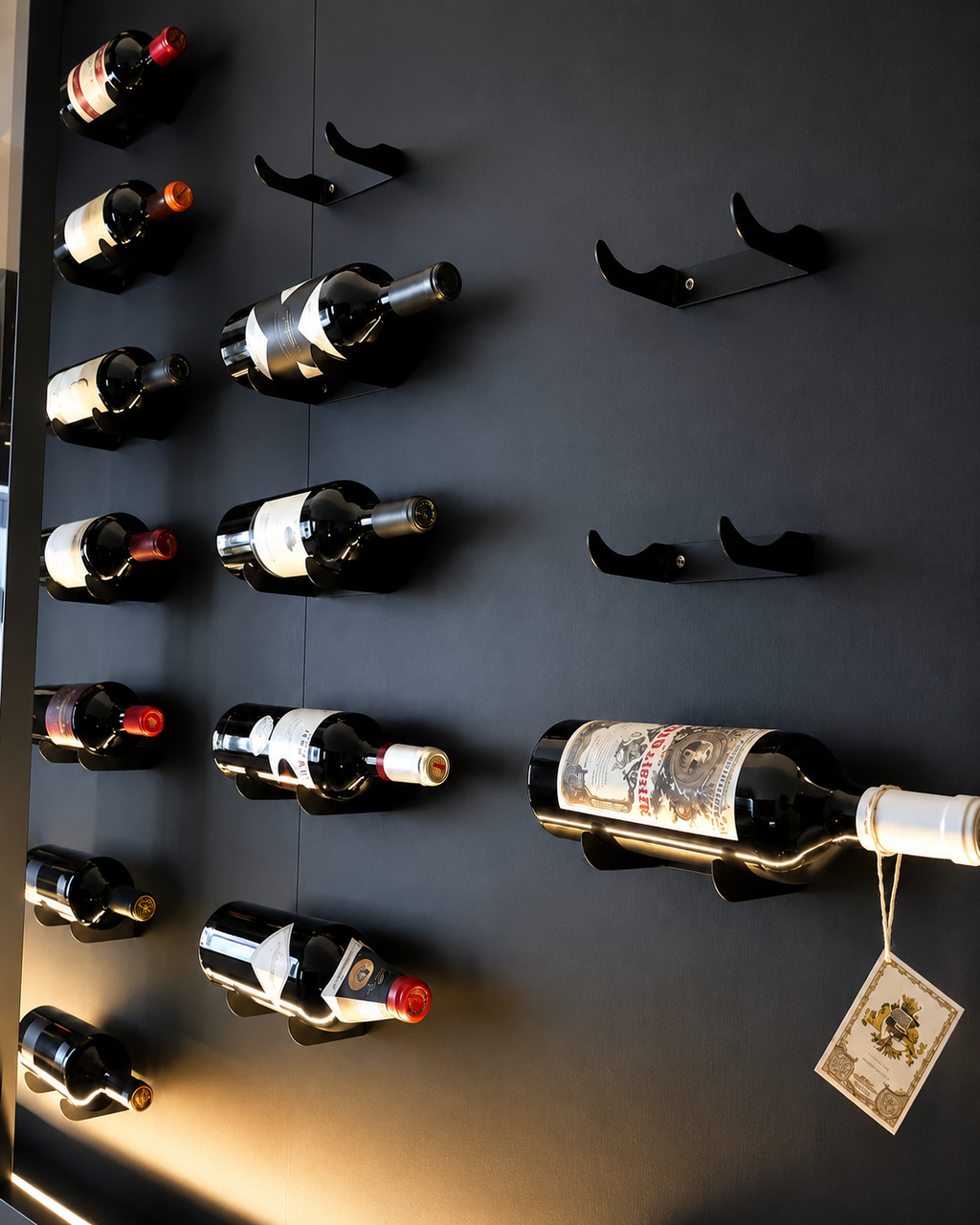 Suporte de Parede para Garrafas de Vinho – Adega Vertical Minimalista