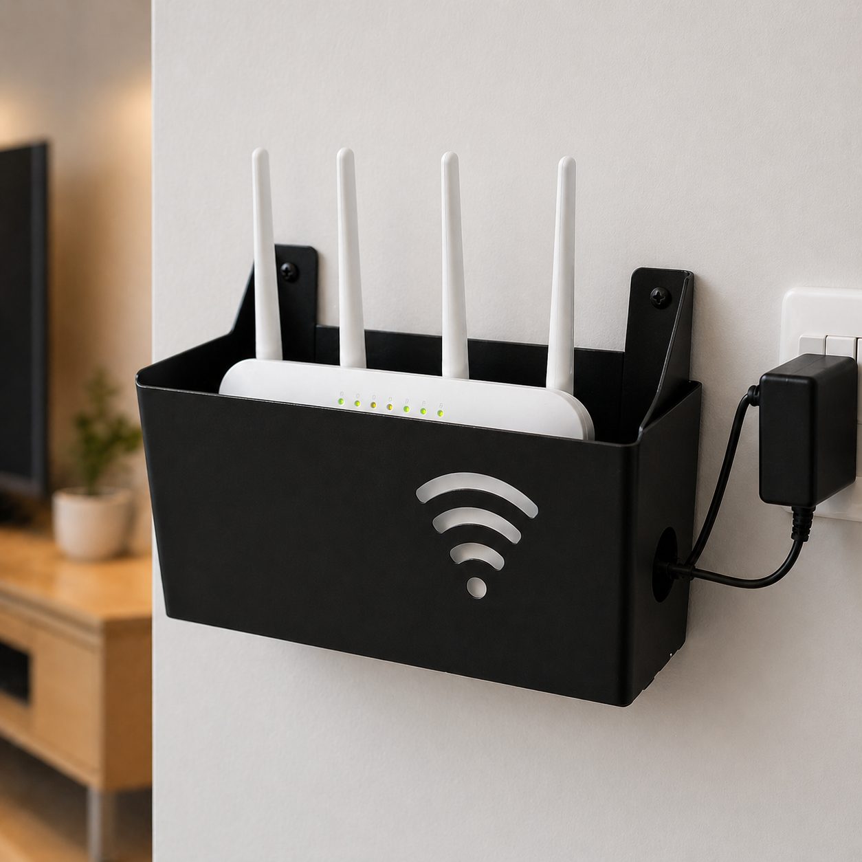 Suporte de Roteador Wi-fi Modem Sem Fio Parede Organizador