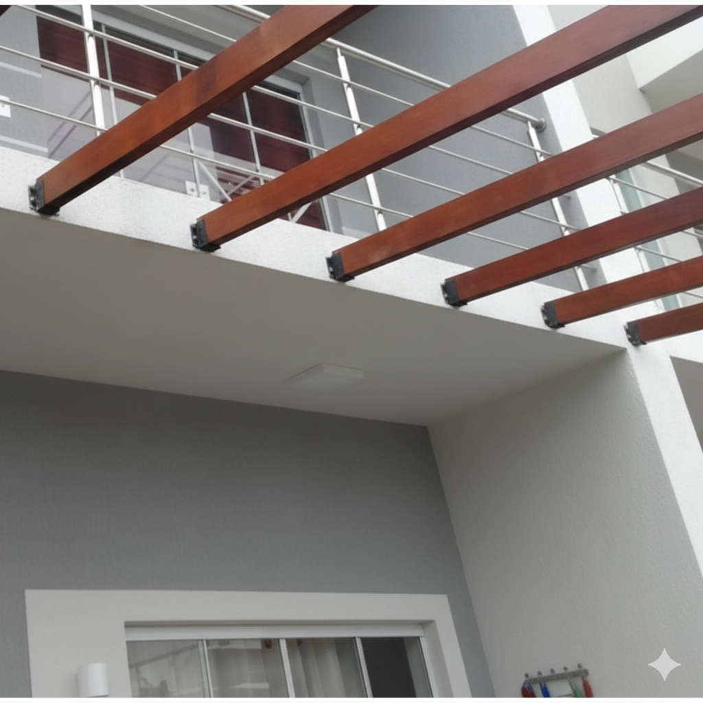 Suporte Viga Madeira Preto 5x10 Pergolado E Telhado