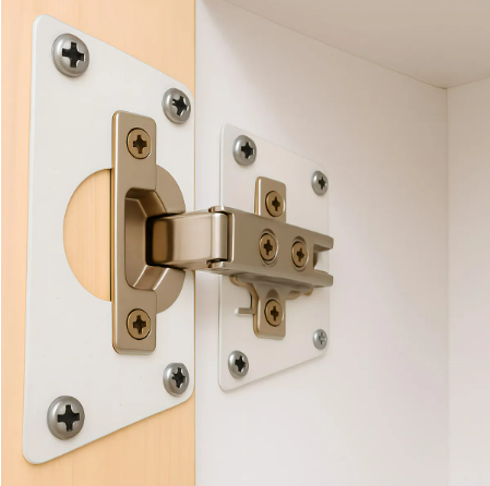 Par de Placa de Reparo para Dobradiças em Aço Reforçado