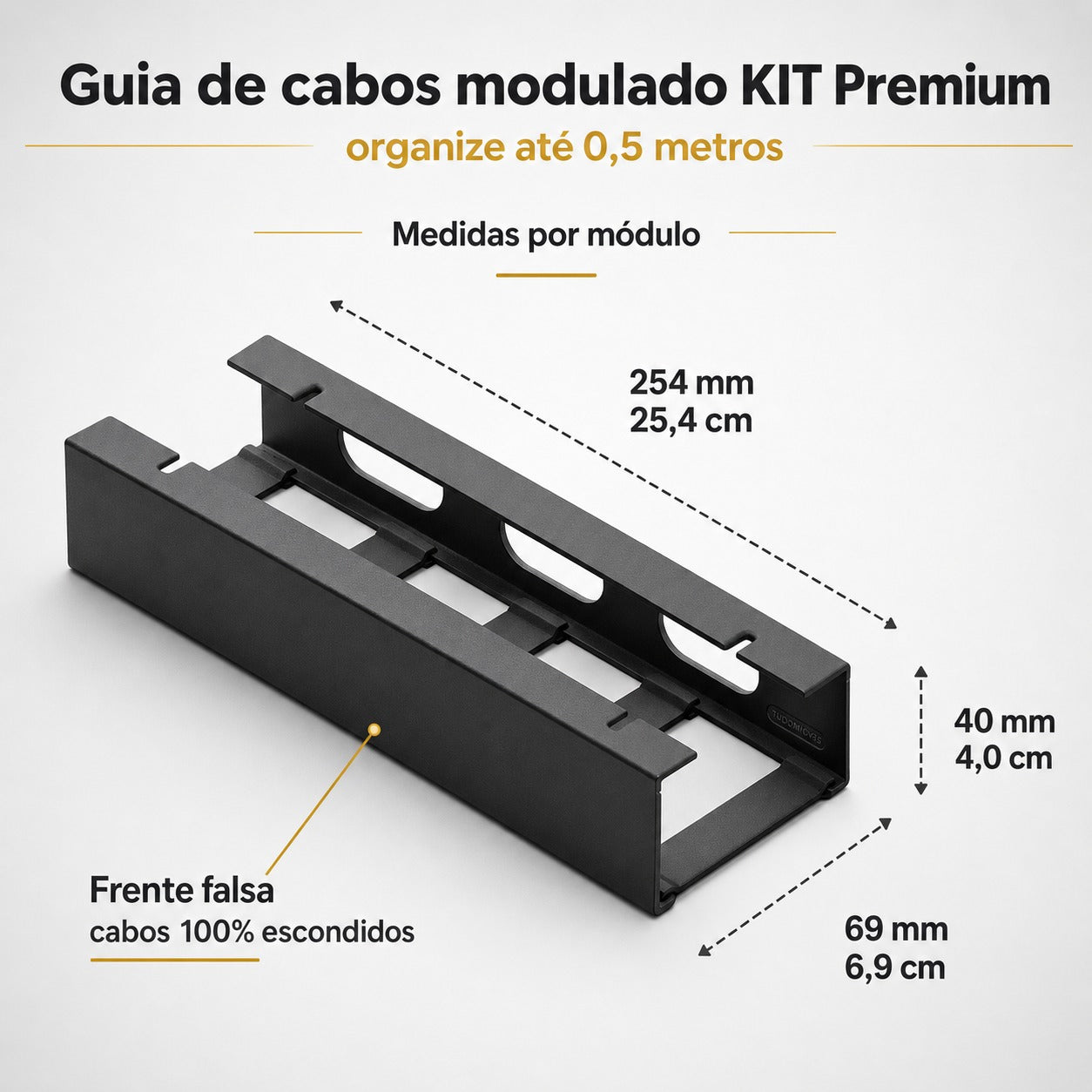 Organizador de Cabos Oculto em Aço Premium